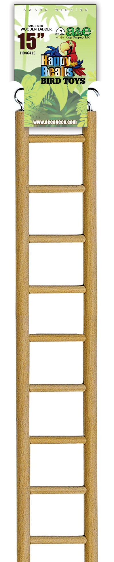 A&E Cage Company Small Bird Wooden Hanging Ladder (15