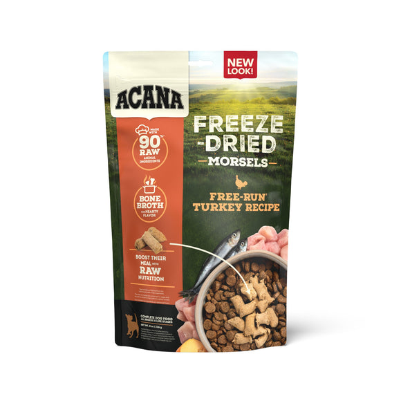 ACANA Grain Free High Protein Free-Run Turkey Recipe Freeze Dried Dog Food Meal & Topper (8 Oz)