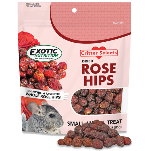 Exotic Nutrition's Critter Selects Dried Rose Hips Treats for Small Animals (3 oz)