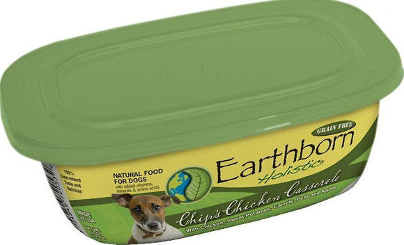 Earthborn Holistic Chip's Chicken Casserole Gourmet Dinners Grain Free Moist Dog Food Tubs