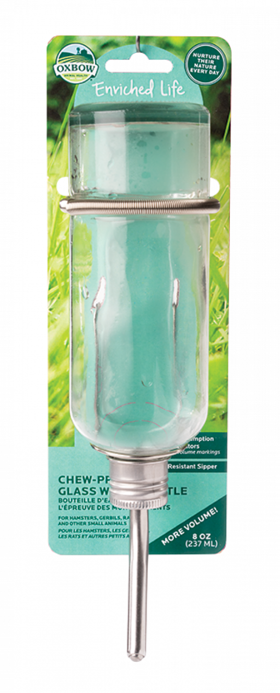 Oxbow Enriched Life Chew Proof Glass Water Bottle - Winchester, VA -  Winchester Aquarium & Pet Center