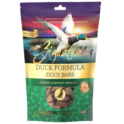 Zignature Ziggy Bars Duck Formula Dog Treats